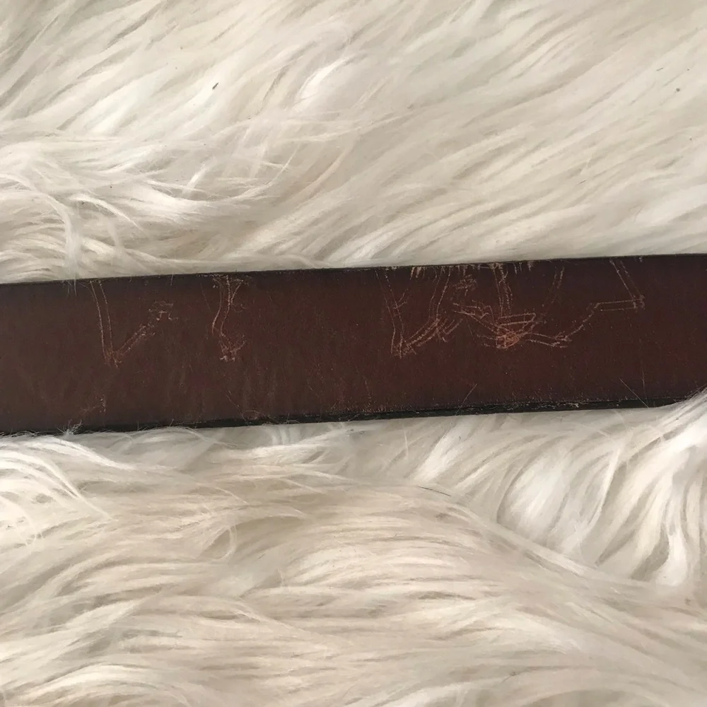 Men’s Fossil brown leather distressed belt 42